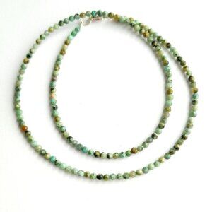 African Turquoise faceted bead  necklace NEW
